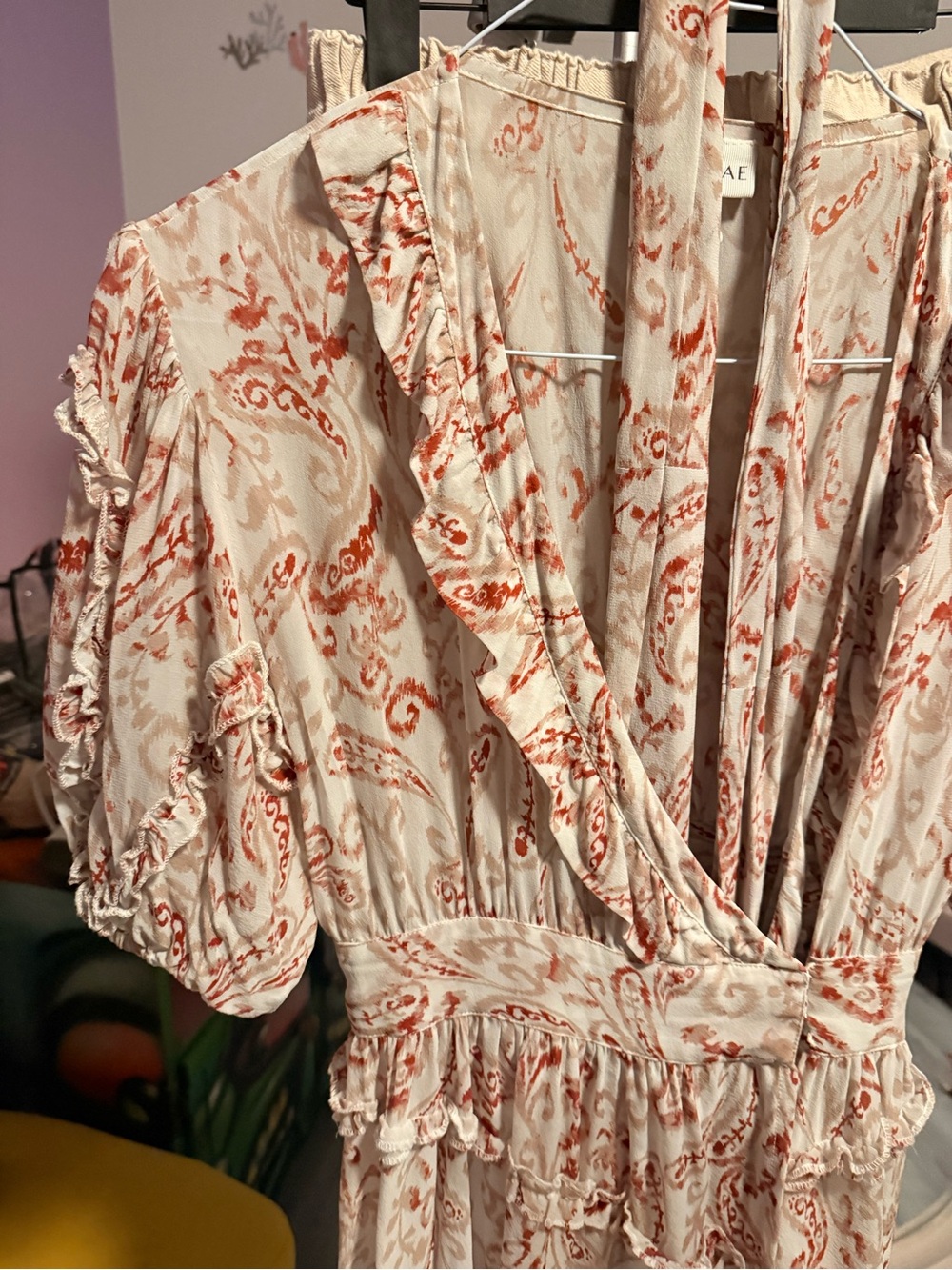 Ava Ruffled Printed Organic Silk-Georgette Mini Wrap Dress
